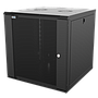 Mirsan 12U COM-BOX WTC Series Wall Mount Cabinet, 600mm Width by 600mm Depth, Black [Flat Packed]