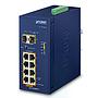 Planet Industrial 8-Port 10/100/1000T 802.3at PoE + 2-Port 100/1000X SFP Unmanaged Ethernet Switch