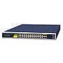 Industrial L3 24-Port 10/100/1000T 802.3at PoE + 4-Port Shared 100/1000X SFP Managed Ethernet Switch (-40~75 degrees C)